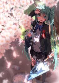 miku 蒼崎ヤトさん 季節外れですが 卒業式の帰り道のミクちゃん 初音ミク 可愛い アニメのネコ イラスト