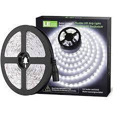 Le Waterproof Led Strip Lights 5m Daylight White 1200lm Flexible Lightstrip For Indoor And Outdoor Lighting 12 Tape Lights Waterproof Led Led Strip Lighting