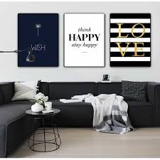 Imagine any room in your home filled with our carefully curated collection of wall decorations, including dimensional shadowbox art, paintings, handmade woven disc decor, wall hangings and more. Colorfulboy Modern Happy Quotes Canvas Painting Black White Wall Pictures For Kids Room Wall Art Posters And Prints Home Decor Onshopdeals Com