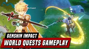 Genshin Impact World Quests Full Party Gameplay Youtube