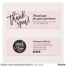 Elegant Script Handwriting Thank You Blush Pink Zazzle Com In 2020 Small Business Cards Packaging Ideas Business Etsy Packaging