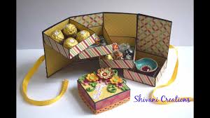 Then measure the depth and follow the same steps. Tower Gift Box For Diwali How To Make Box Card Diy Handmade Diwali Gift Youtube