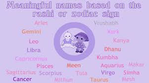 new born names based on the rashi or zodiac sign gahoimumbai