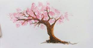 29 Lukisan Bunga Sakura Dengan Cat Air Cara Mewarnai Pohon Dengan Watercolor Mayagami Download Melukis Pohon Sakura Men Lukisan Bunga Bunga Sakura Lukisan