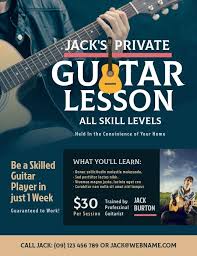 Browse through effective promotional flyers, posters, social media graphics and videos. Guitar Lesson Flyer School Posters Poster Template Musicals