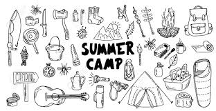 Set up the campsite that has s'more fun with these happy camper party supplies! Set Of Vector Pictures On The Theme Of Camping Doodle Style Suitable For Postcards For Backgrounds Flyers Decorations Banners It Can Be Used As A Sample For The Designer Eps 8 Royalty