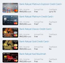 The important ones are mentioned below 5 Kad Kredit Bank Rakyat Popular Kartu Kredit