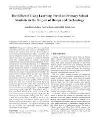 Teknologi maklumat ( information technology ) atau. Pdf The Effect Of Using Learning Portal On Primary School Students In The Subject Of Design And Technology