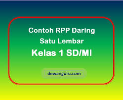 Rpp kelas 3 sd ppkn. Contoh Rpp Daring Satu Lembar Kelas 1 Sd Mi Tema 2 Dewanguru Com