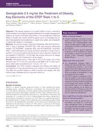 Pdf Semaglutide 2 4 Mg For The Treatment Of Obesity Key Elements Of The Step Trials 1 To 5