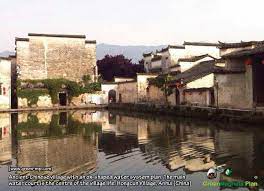 ancient chinese village with a planned water system the main water court is the centre of the village life hongcun villa ancient village village life village