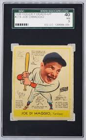 Buy joe dimaggio baseball cards and get the best deals at the lowest prices on ebay! 1938 Goudey Heads Up Joe Dimaggio 274 Rookie Card Rc Sgc 40 Vg 3 Top Sports Cards