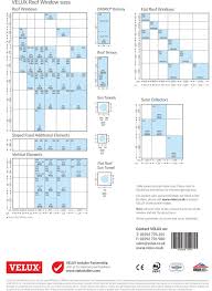 Velux Skylight Size Chart Guide Typical Sunroom Sizes