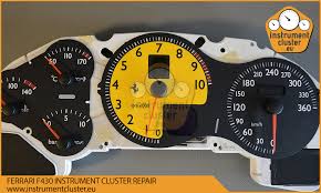 The modena speedometer style weather forecaster brings you the weather forecast via easy to read weather icons represented by exciting and fun ferrari racing tires! Ferrari F430 Instrument Cluster Repair And Mileage Programming Instrumentcluster Eu