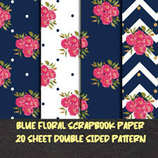 5 out of 5 stars. Blue Floral Scrapbook Paper 20 Sheet Double Sided Pattern Christmas Scrapbook Embellishments Floral Designer Pads For Scrapbooking Navy Blue Decorative Scrapbook Collection Kit Dina 9798693908796 Amazon Com Books