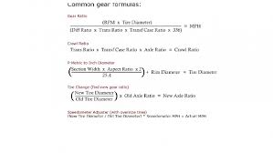 Gear Ratio Tire Size Chart Jeep Cherokee Forum