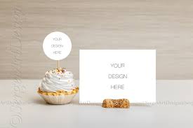 Cupcake Topper Mock Up And 5x7 Card Template Birthday Party Etsy Card Template Cards Cupcake Toppers