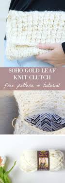 A knitted bag or tote makes a great beginner or intermediate knitting pattern. The Soho Gold Leaf Knit Clutch Pattern Mama In A Stitch