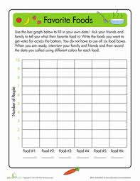 Favorite Foods Bar Graphs First Grade Math Worksheets