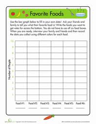 favorite foods bar graphs first grade math worksheets