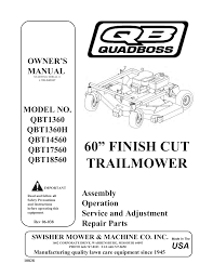 Swisher Qbt14560 60 Finish Cut Trailmower Owner Manual Manualzz