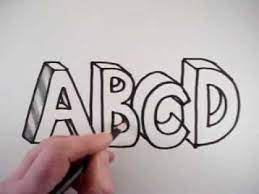 The key to learning how to draw 3d letters is figuring out lettering shadows and light. How To Draw 3d Letters A B C D Youtube