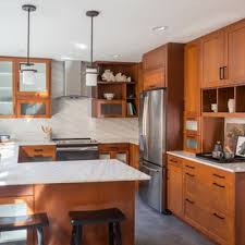75 Beautiful Kitchen With Brown Cabinets And Quartzite Countertops Pictures Ideas October 2020 Houzz