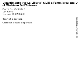 Cortei accompagnamento al trasporto del feretro. á Orari Di Apertura Dipartimento Per Le Liberta Civili E L Immigrazione Del Ministero Dell Interno Piazza Del Viminale