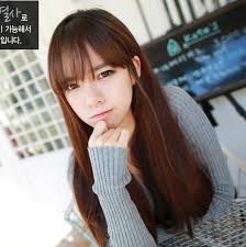 Korean Air Thin Bangs Wig Female Long Curly Hair Straight Hair In The Pear Weijuan Round The Whole Top Hair Set Realisti Long Curly Hair Hair Styles Thin Bangs