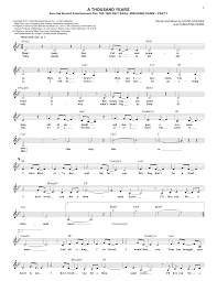 A Thousand Years Lead Sheet Fake Book Print Sheet Music Now