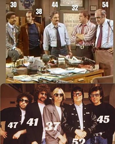 The ages of the actors on the TV show “Barney Miller” and the ages of the  Traveling Wilburys