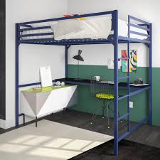 Charleston storage loft bed with desk 05. Dhp Miles Metal Full Loft Bed With Desk Blue Walmart Com In 2021 Beds For Small Rooms Bunk Bed With Desk Metal Bunk Beds