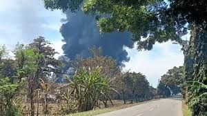 Lokasi kebakaran kilang minyak pertamina balongan, indramayu, jawa barat (foto: Qwika5txishchm