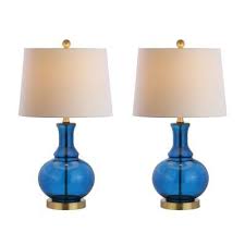 Jonathan Y Leo 28 5 In Blue White Chinoiserie Table Lamp Jyl5014a The Home Depot Table Lamp Lamp Glass Table Lamp