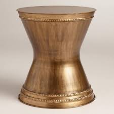 Hourglass Metal Drum Table Metal Accent Table Drum Coffee Table Metal Table