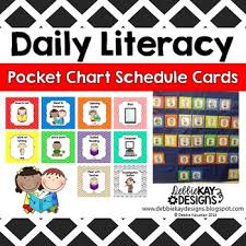 daily literacy pocket chart schedule cards