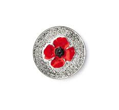 crystal poppy brooch