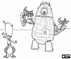 Gallaxhar And Robot Probe The Alien Invaders Coloring Page Monsters Vs Aliens Alien Coloring Pages