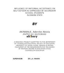 Influence of Maternal Acceptance
