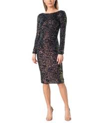 Dress the Population Women's Emery Long-Sleeve Bodycon Sequin Dress