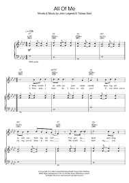 John Legend All Of Me Digital Sheet Music By John Legend Klarinette Noten Gitarre Noten Querflote Noten