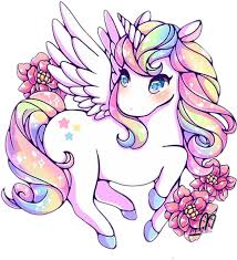 Sleepy unicorn in pastel colors. Magic Pony Horse Flower Rainbow Pastel Chibi Rainbow Kawaii Unicorns Transparent Cartoon Jing Fm