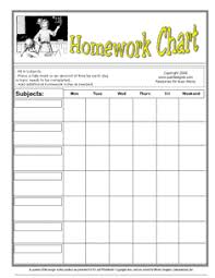 Printable Homework Charts Keep Mom From Pulling Her Hair Out