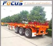 40FT 3axle Single Tire Skeleton Container Semi Trailer with Air Suspension