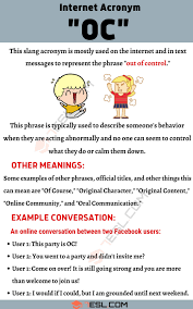 Oc Meaning How To Use The Internet Acronym Oc Correctly 7esl Sms Language English Phrases Meant To Be