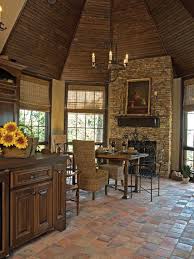 Ideas For Kitchen Love The Stonework Floors And Woodwork But Needs Some Light Colors To Cheer It Up A Li Kitchen Flooring Beautiful Kitchens Rustic Kitchen