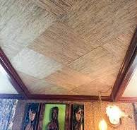 A grasscloth bamboo ceiling for my home tiki bar, The Mahalo ...