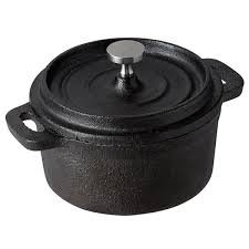 Opportunity to cook tasty and healthy food without oil as if it is cooked on hot stones Valor 8 Oz Pre Seasoned Mini Cast Iron Pot With Cover 12 Case