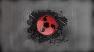 The background is just a screenshot from a naruto mobile game Red And Black Sharingan Logo Anime Simple Background Naruto Shippuuden Sharingan Hd Wallpaper Wallpaper Flare
