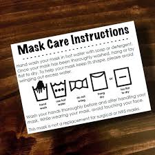 Printable Mask Care Instructions Fabric Face Mask Face Covering Cloth Cotton Washing Instructions Drying Instructions Hand Wash In 2021 Printable Masks Mask Tutorial Mask